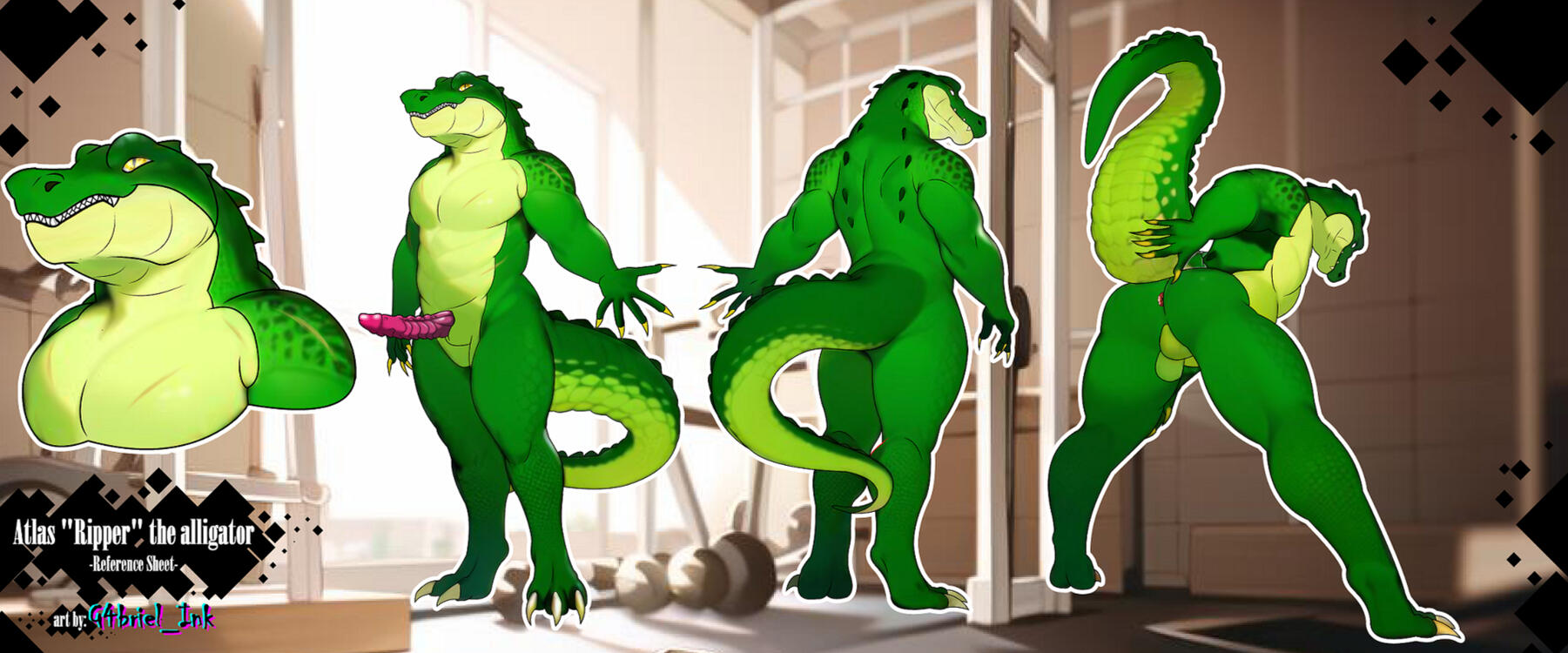 Reference Sheet on Hig Detail - NSFW - Furry